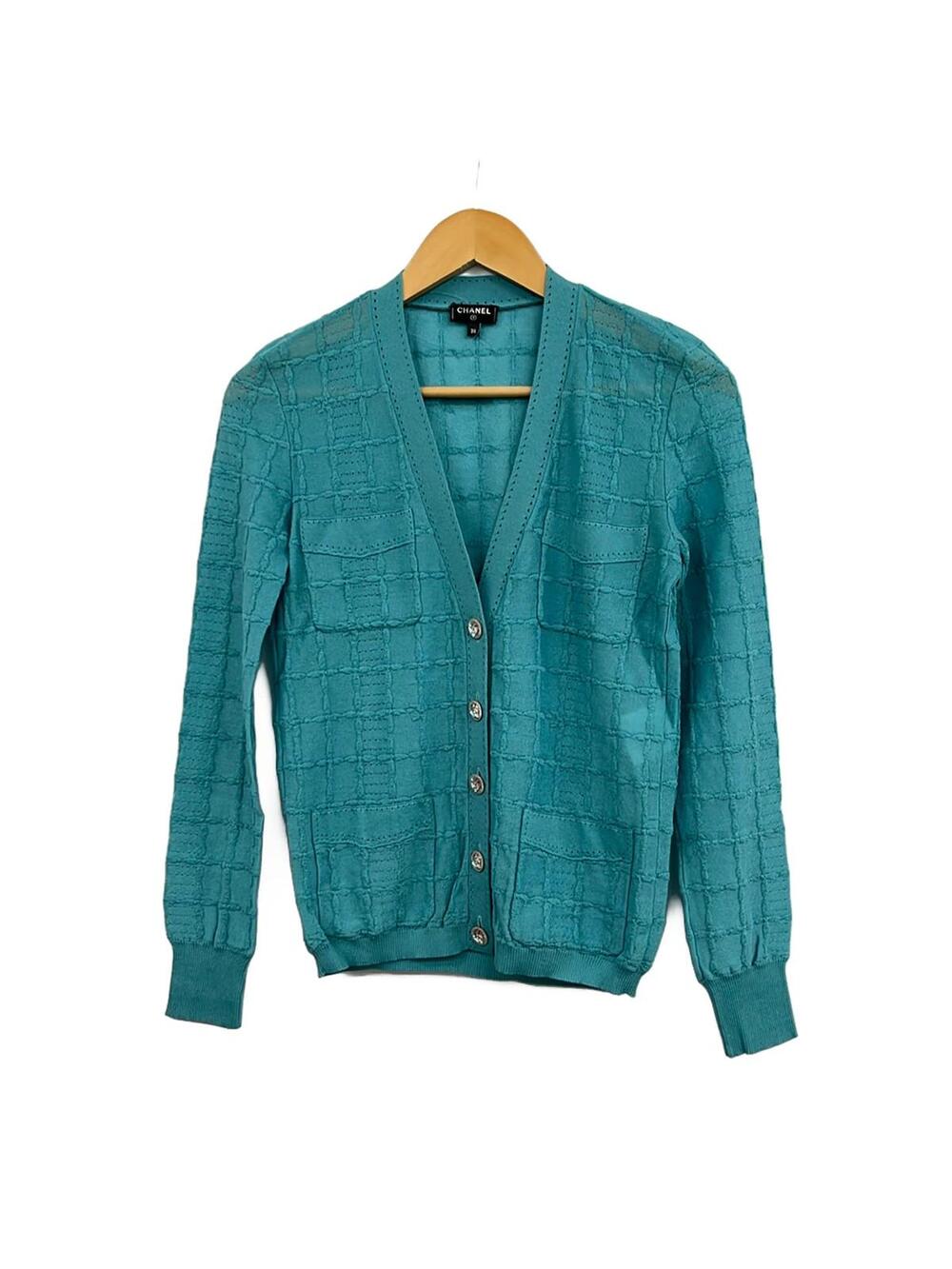 Chanel Blue Green Women's Cardigan #346052C82B